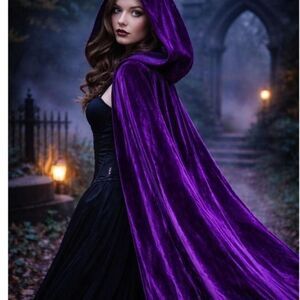 Majestic Purple Velvet Cape